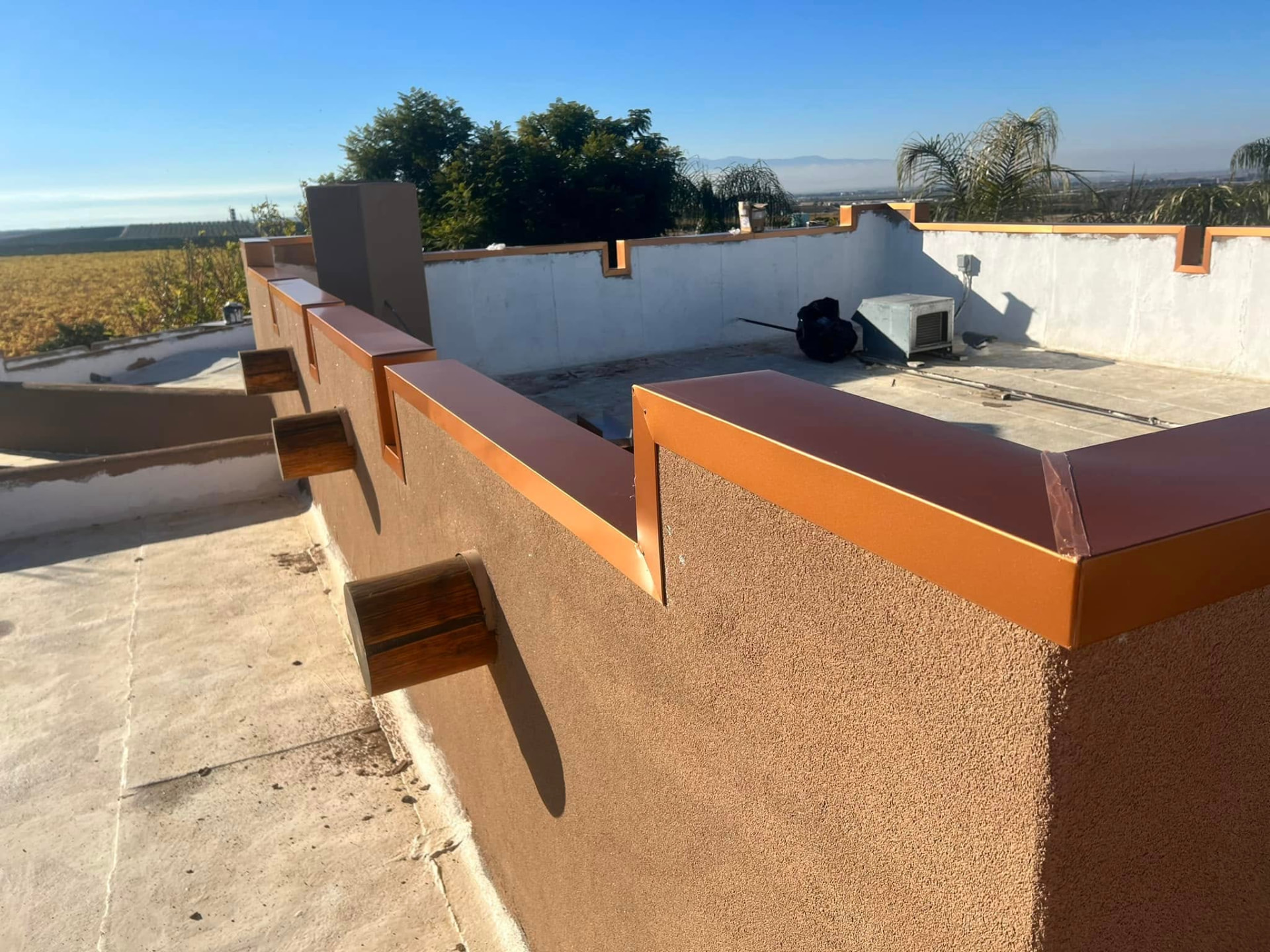 Copper Parapet Coping and Trim